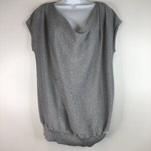 Michael Michael Kors  Sparkly Silver Sleeveless Sweater Top Size M